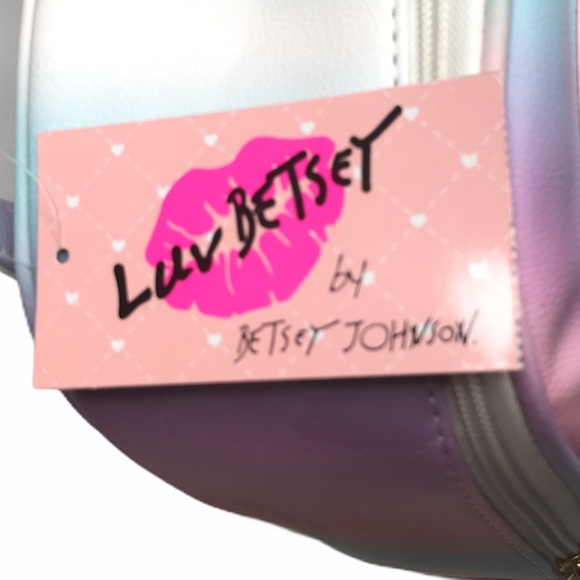 Betsey Johnson Glow In The Dark Cat with Sunglasses Backpack, White, Pink, Ombré - Picture 8 of 11